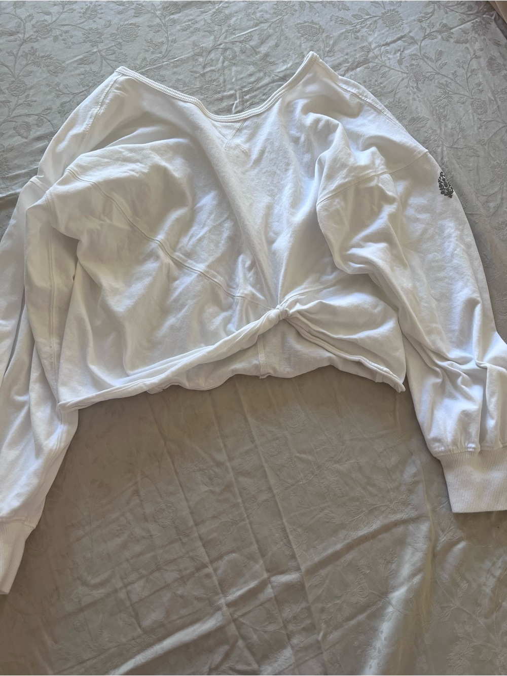 Free people White Twist-front Long Sleeve Top